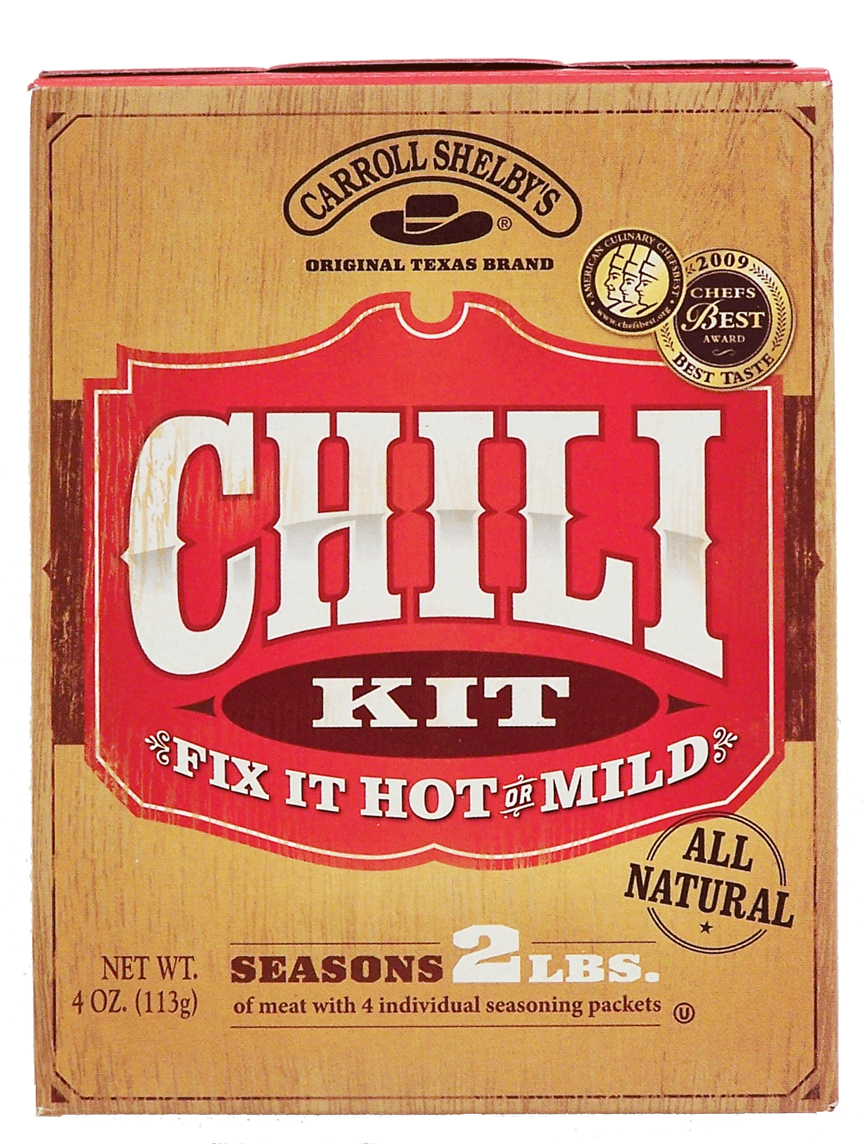 Carroll Shelby's  original texas brand chili kit makes 6 servings, fix it hot or mild Full-Size Picture